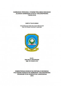 GAMBARAN PERSONAL HYGIENE PENJAMAH MAKANAN JAJANAN GORENGAN DI KOTA TANJUNGPINANG TAHUN 2016