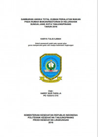 GAMBARAN ANGKA TOTAL KUMAN PERALATAN MAKAN PADA RUMAH MAKAN/RESTORAN DI KELURAHAN SUNGAI JANG KOTA TANJUNGPINANG TAHUN 2016