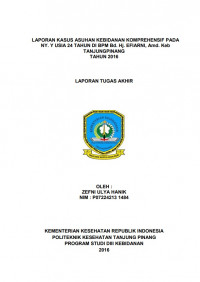 LAPORAN KASUS ASUHAN KEBIDANAN KOMPREHENSIF PADA NY. Y USIA 24 TAHUN DI BPM Bd. Hj. EFIARNI, Amd. Keb TANJUNGPINANG TAHUN 2016