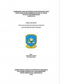 GAMBARAN SANITASI PENGOLAHAN MAKANAN  PADA PANTI ASUHAN MUHAMMADIYAH DAN AL-GHAZI DI KOTA TANJUNGPINANG TAHUN 2016