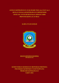 ASUHAN KEPERAWATAN ANAK DIARE PADA An.G DAN An.A DENGAN MASALAH KEPERAWATAN HIPERTERMI DI RUANG ANYELIR RSUD RAJA AHMAD TABIB PROVINSI KEPULAUAN RIAU